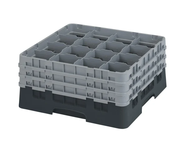 Cambro Camrack® 16-Fächer – Spülkorb Mit 3 Extender 500 X 500 X 225 Mm, 1 Stück Im Karton – 16S738110 1
