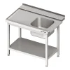 Stalgast Edelstahl Zulauftisch Mit Becken Und Grundboden, 1400 Mm Breit, Anbauseite Links 23