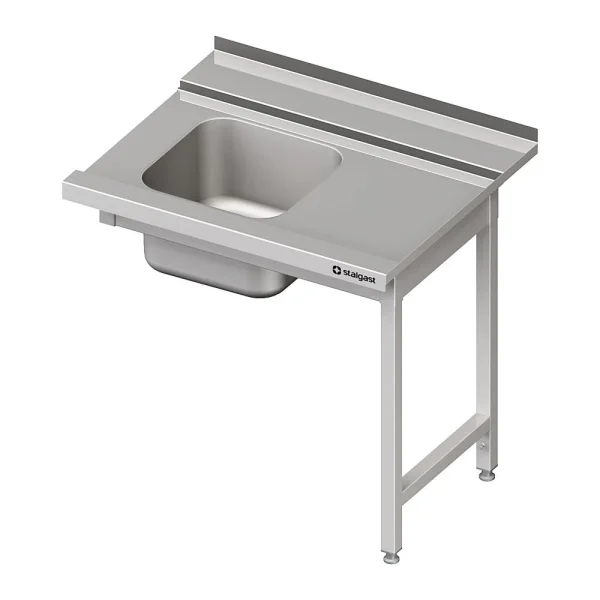 Stalgast Edelstahl Zulauftisch Mit Becken Auf 2 Beinen, 1000 Mm Breit, Anbauseite Links 3