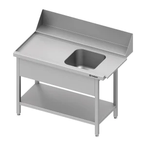 Stalgast Edelstahl Zulauftisch Mit Becken Und 20 Cm Aufkantung, 1000 Mm Breit, Anbauseite Links 11