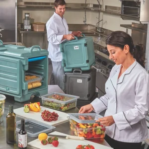Cambro ULTRA PAN CARRIER® Thermobehälter 34 Liter, Isolierbehälter Für 3x GN1/1-100mm Schalen, Schieferblau, 1 Stück Im Karton – UPC300401 19