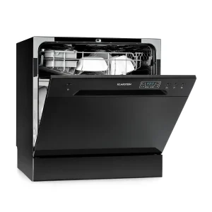 Klarstein Azuria Geschirrspülmaschine 1380W 6,5L 6 Gedecke Schwarze Glasfront Weiß 19