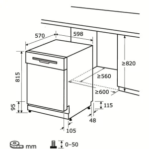 Exquisit Geschirrspüler EGSP6112-EF-030Einox | Einbaugerät | 12 Maßgedecke | Inox 19